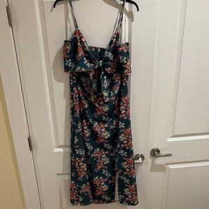 Luxedo Green Floral Midi Dress